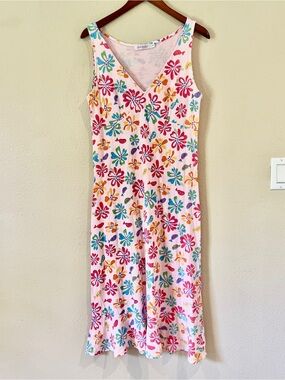 Fresh Produce Cotton Tank floral fish summer tropical graphic Dress Sz Medium